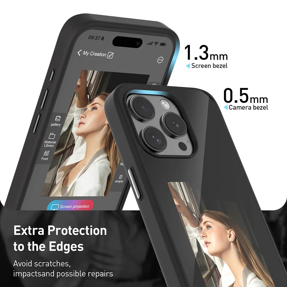 NFC E-Ink Screen Phone Case – Wireless Display for iPhone 13/14/15 Pro Max